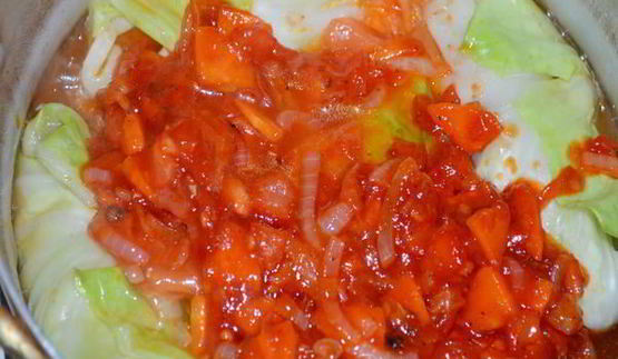 голубцы с мясом, рисом и грибами