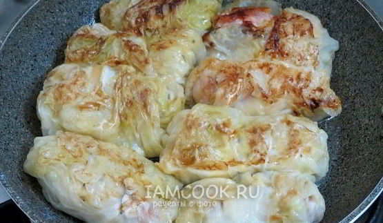 голубцы с сосисками и сыром