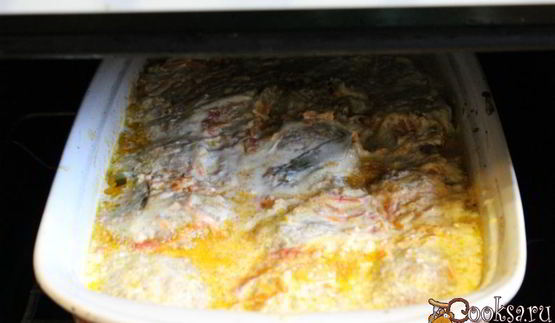 ленивые голубцы запеченные в сметане