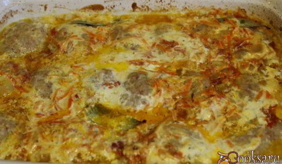 ленивые голубцы запеченные в сметане