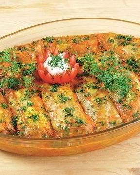 Постные голубцы с грибами