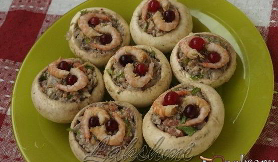 фаршированные шампиньоны с пикантной начинкой