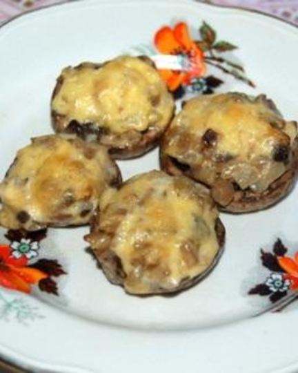 Рецепт фаршированных шампиньонов с сыром