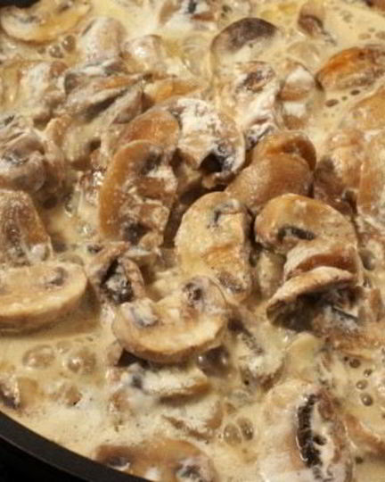 Рецепт грибов, тушенных в сливках