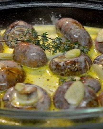 Рецепт грибы в сливочном соусе