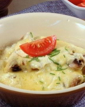 Грибы в сметане, запеченные в духовке