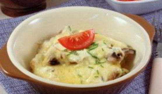 грибы в сметане, запеченные в духовке