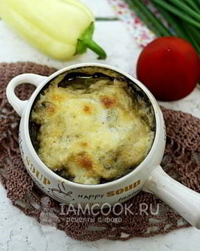 Грибы запеченные с соусом бешамель