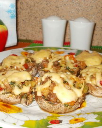 Рецепт постных фаршированных грибов