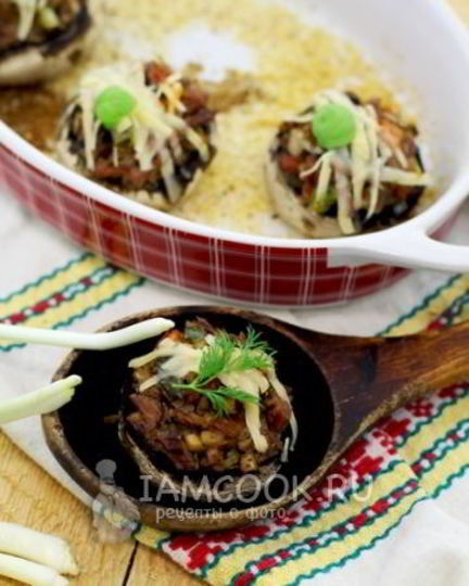 Рецепт шампиньонов фаршированных мясом