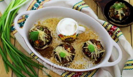 шампиньоны фаршированные мясом