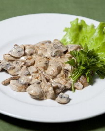 Рецепт шампиньонов со сливками