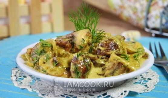 шампиньоны в карри соусе