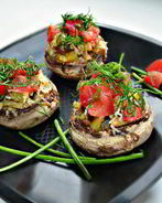 Запеченные фаршированные шампиньоны