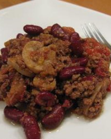 Рецепт гуляша из фарша и консервированной фасоли