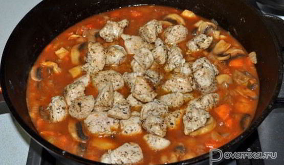 гуляш из кролика с грибами