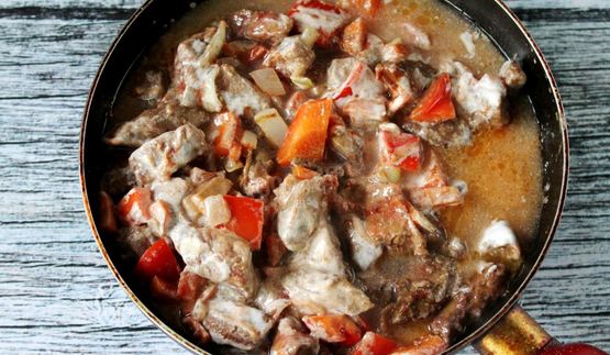 гуляш из печени с подливкой