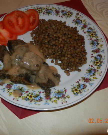 Рецепт гуляша на пару с зеленой чечевицей