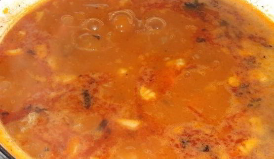 суп-гуляш с шеей индейки