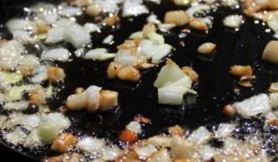 картофельное пюре с жареным луком