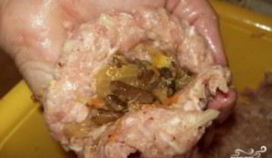 котлеты из фарша с грибами