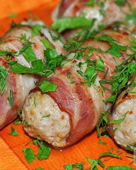 Рецепт котлет из мясного фарша в беконе
