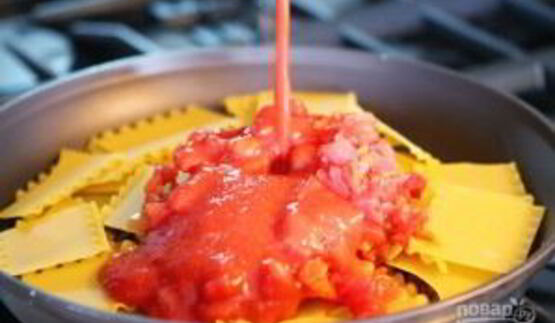 быстрая лазанья на плите