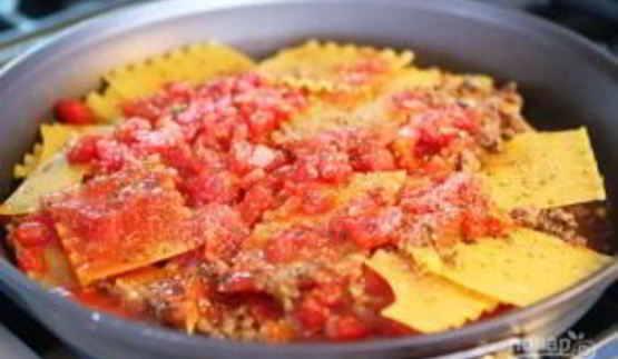 быстрая лазанья на плите