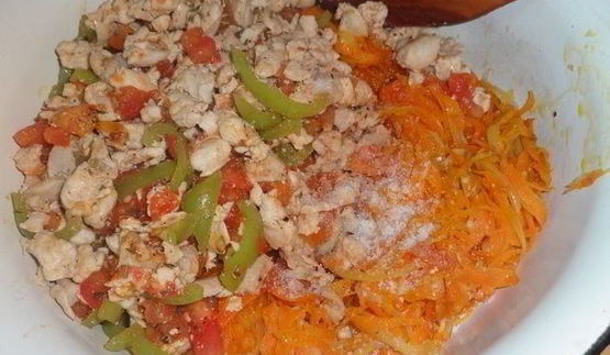 лазанья из кабачков с курицей