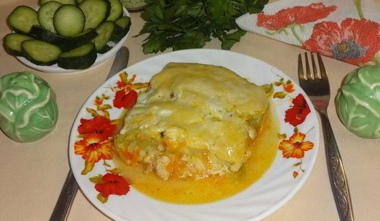 лазанья из кабачков с курицей