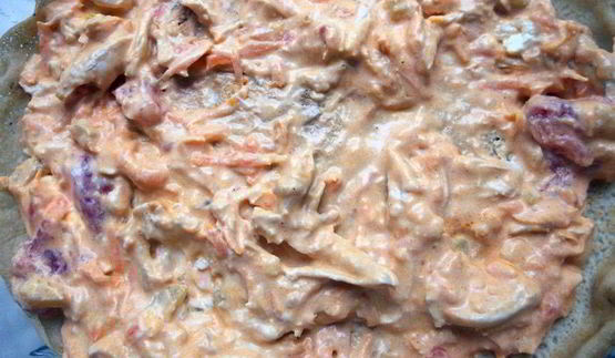 лазанья из ржаных блинчиков с курицей, томатами и базиликом