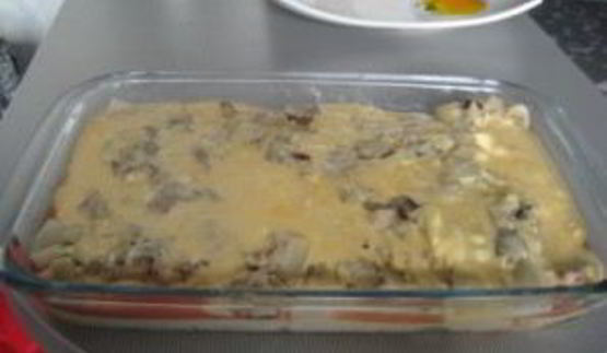 лазанья из слоеного теста