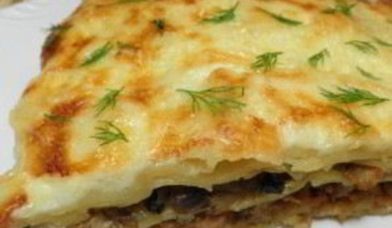 лазанья из слоеного теста