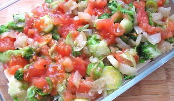 лазанья с брокколи, брюссельской капустой и грибами для гарфилда