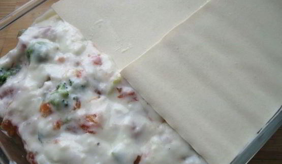 лазанья с брокколи, брюссельской капустой и грибами для гарфилда