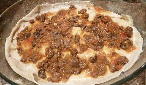 лазанья с фаршем и грибами