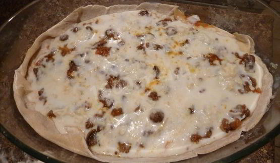 лазанья с фаршем и грибами