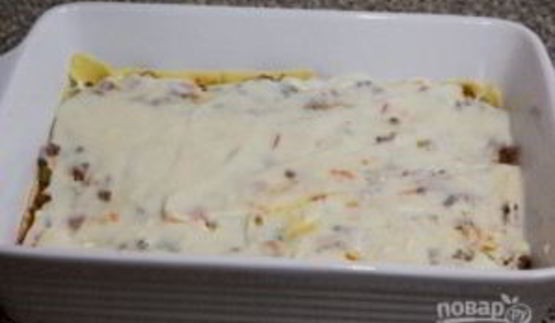 лазанья с фаршем из готовых листов
