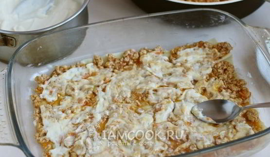 лазанья с куриным фаршем