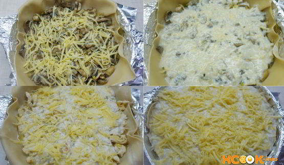 лазанья с курицей и шампиньонами