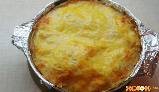 лазанья с курицей и шампиньонами