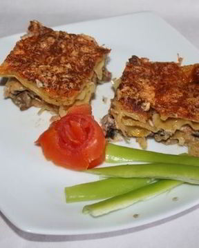 Лазанья с лососем