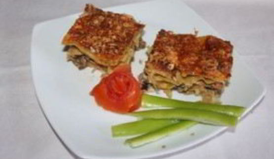 лазанья с лососем