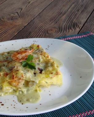 Лазанья с морепродуктами
