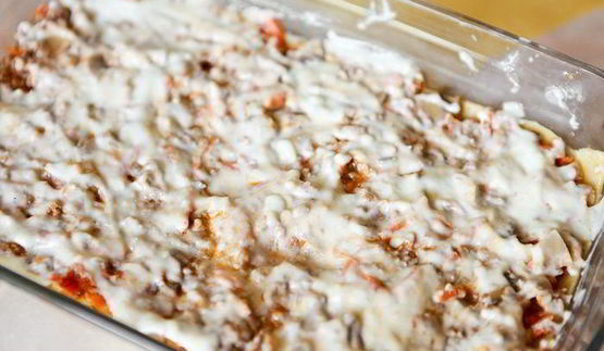 лазанья с мясом и грибами