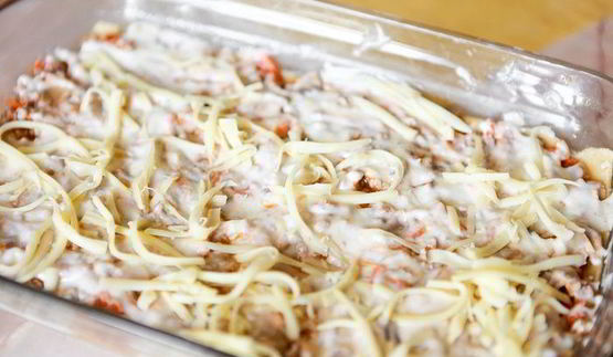 лазанья с мясом и грибами