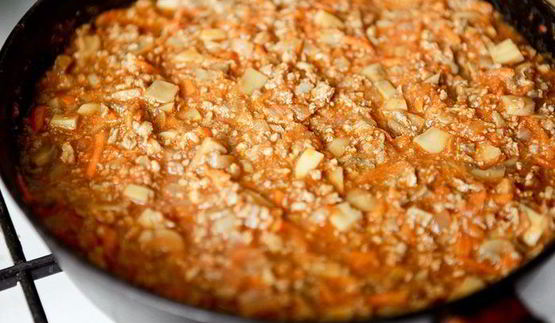 лазанья с мясом и грибами