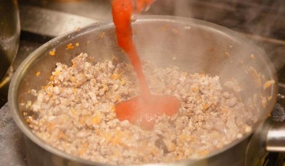 лазанья с овощами и фаршем