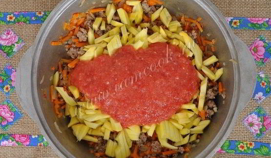 лазанья с патиссонами