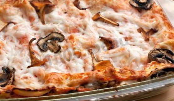 лазанья с сыром и грибами